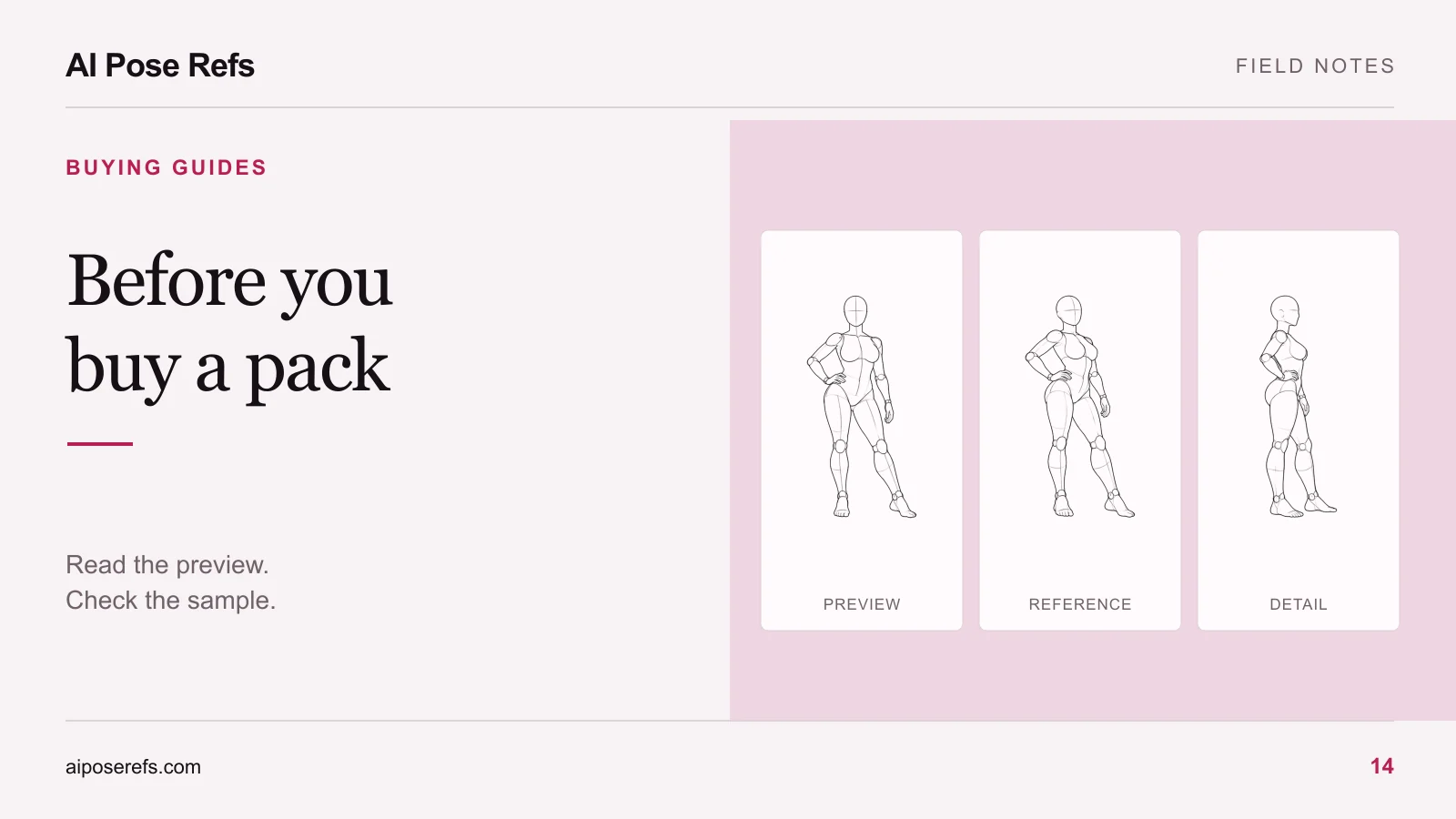 Before buying an AI photoshoot pack: check the preview and sample