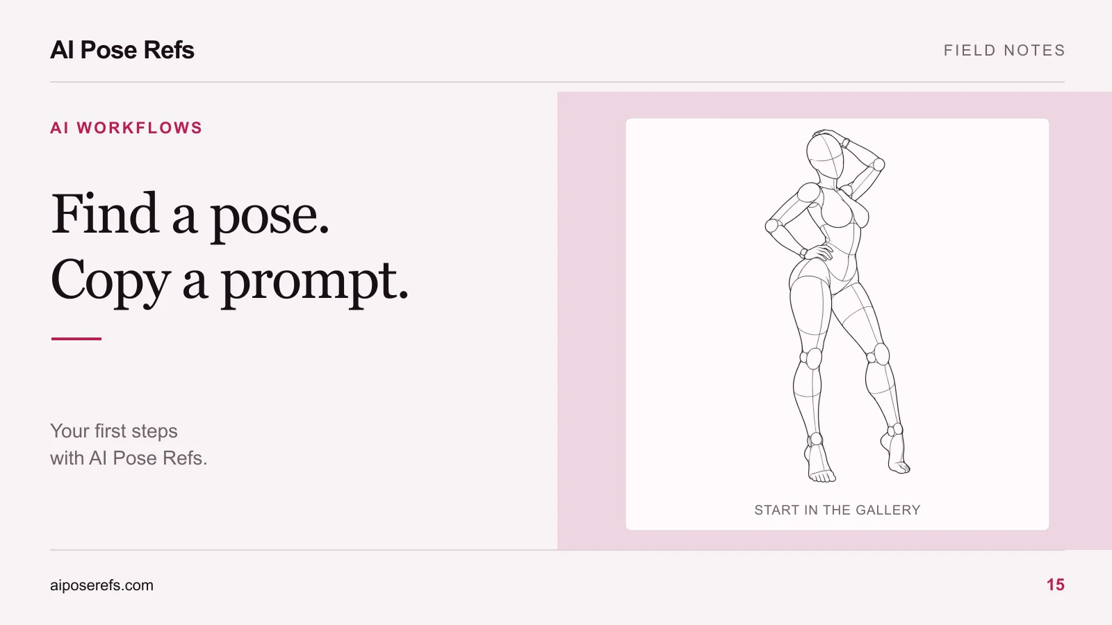 AI Pose Refs for beginners: find a pose and copy its prompt