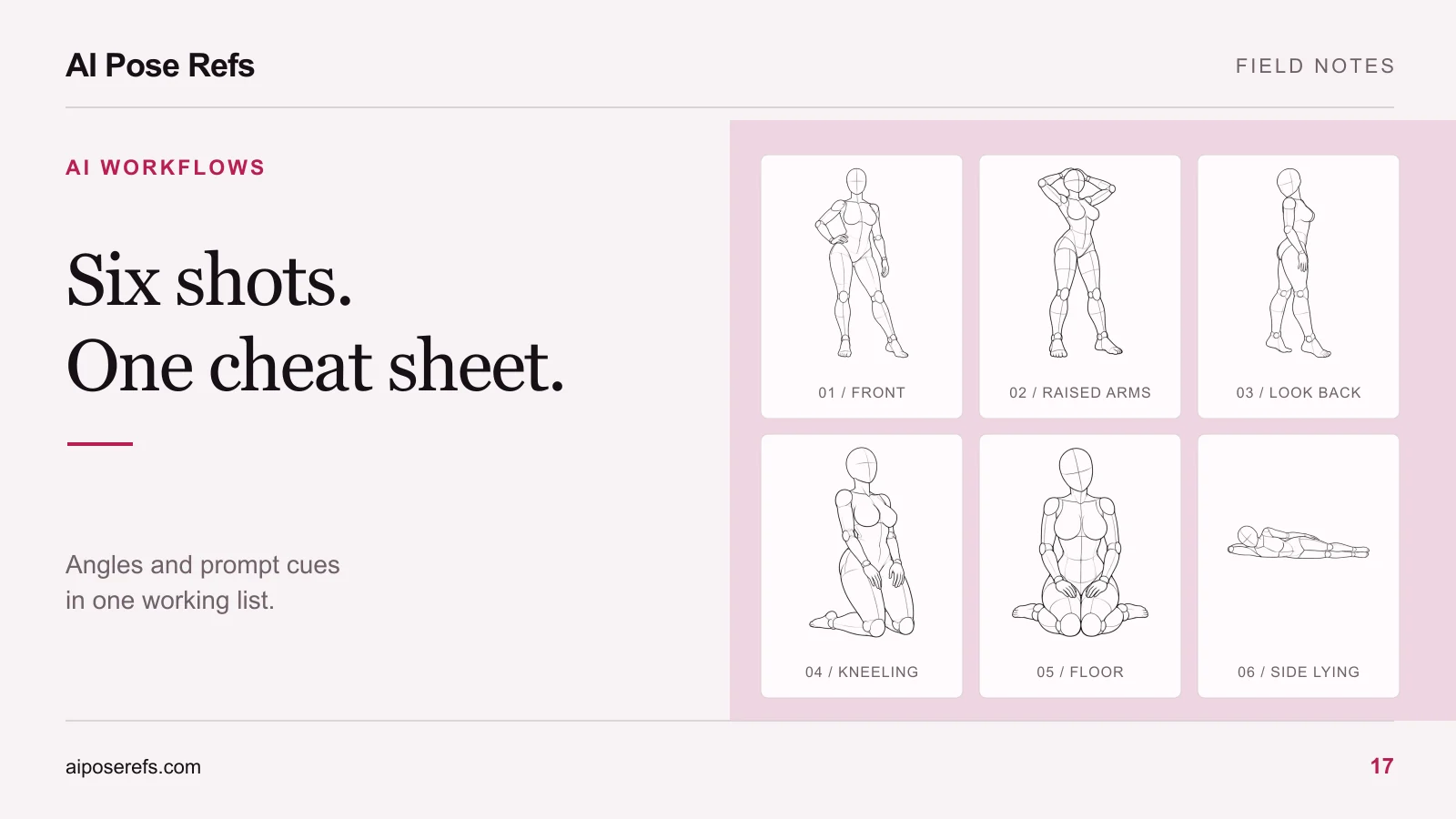 Boudoir posing cheat sheet: six shots, angles, and prompt cues