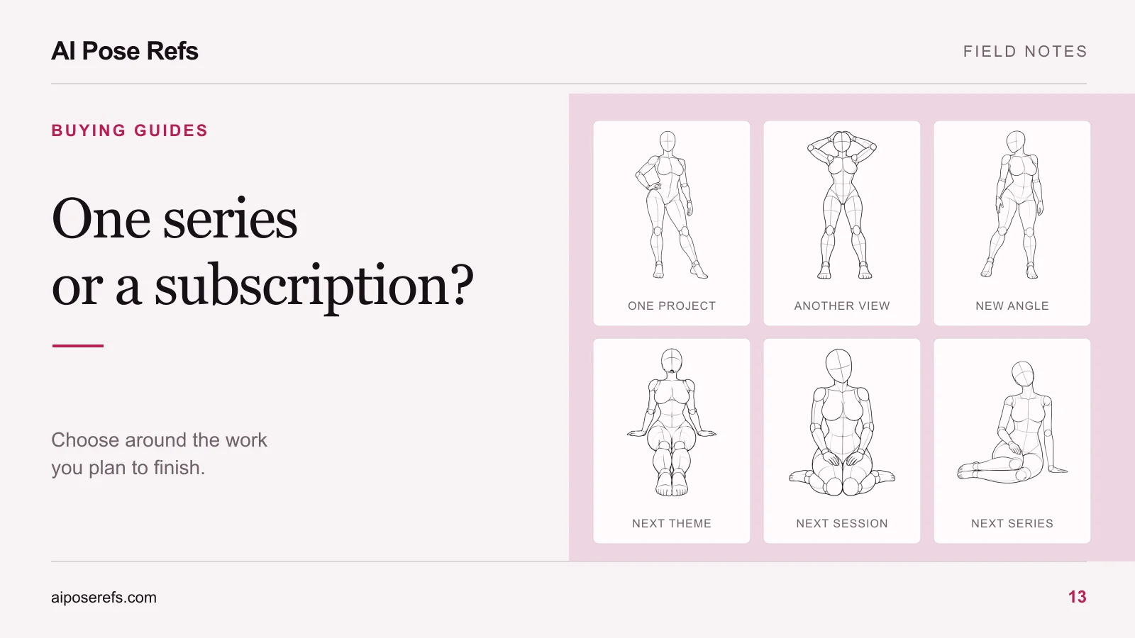 Editorial cover comparing pose resource purchasing options with a collage of drawing references