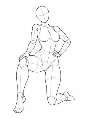 Half kneel with a hand on the thigh