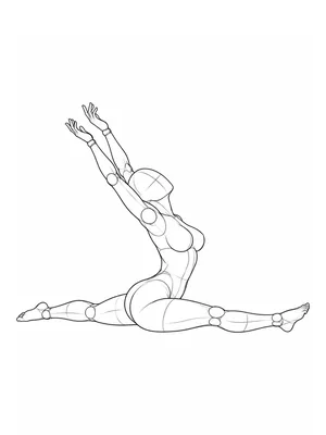 Front split with an arched torso