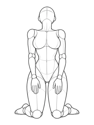 Kneeling with an arched torso