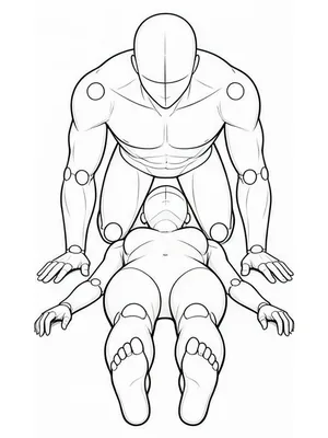 Leaning over a partner to kiss the chest