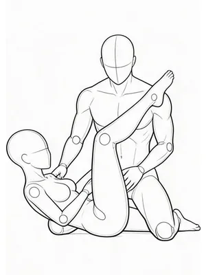 Crossed legs with one leg resting on a shoulder
