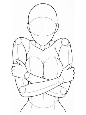 Self-hug with a shy shoulder tuck