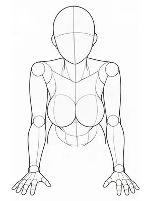 All-fours pose viewed down toward the chest