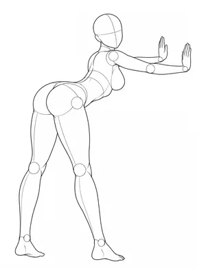 Hands against a wall with the hips shifted back