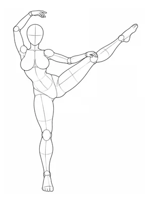Standing with one leg lifted high to the side