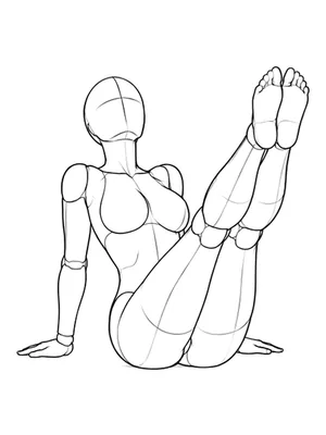 Leaning back with both feet lifted