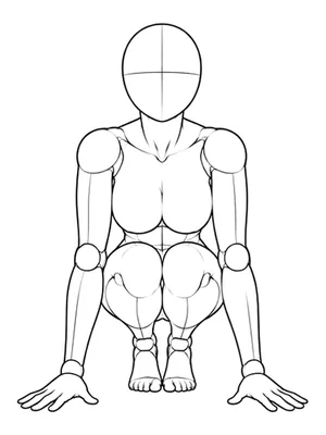 Tiptoe crouch with hands on the floor